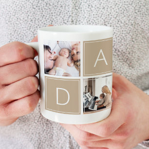 Grande Tasse Collage de photos personnalisé pour papa moderne s