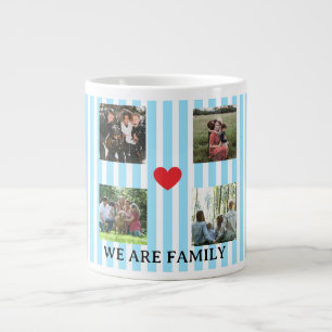 Grande Tasse collage familial rayé pastel