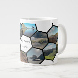Grande Tasse Collage photo Hexagon géométrique Côte Nouvelle-Zé