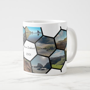 Grande Tasse Collage photo Hexagon géométrique Côte Nouvelle-Zé