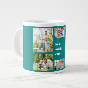 Grande Tasse Collage photo Meilleur Oncle Ever Sarcelle et Blan