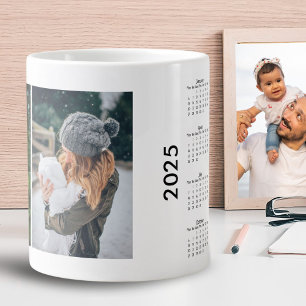 Grande Tasse Collage photo personnalisé 2 Calendrier 2025