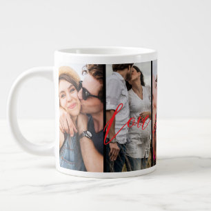 Grande Tasse Collage photo vertical personnalisé Love You Forev