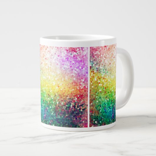 Grande Tasse Coloré Pastel Tons Parties scintillant rétro (Devant droit)