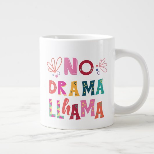 Grande Tasse Colorée sans drame Llama (Droite)