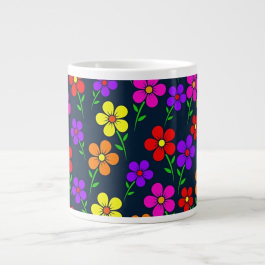 Grande Tasse Colorful Floral Pattern (Devant)