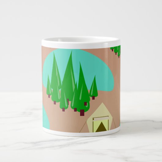 Grande Tasse Come Go Camping Rétro Style Motif (Devant)