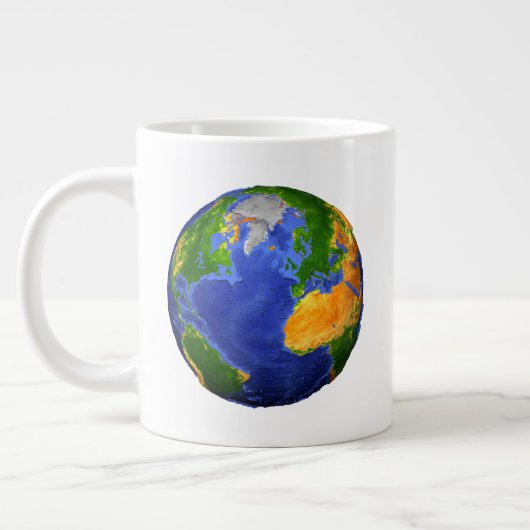Grande Tasse Complétez La Terre Avec Des Données Topographiques (Gauche)