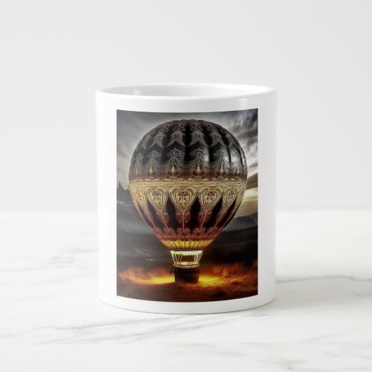 Grande Tasse Complex Design On Semi Transparent Hot Air Balloon (Devant)