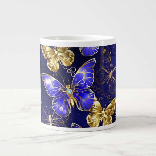 Grande Tasse Composition avec papillons Sapphire (Devant)