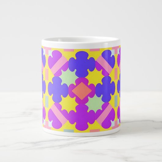 Grande Tasse Conception Abstraite Géométrique Colorée (Devant)