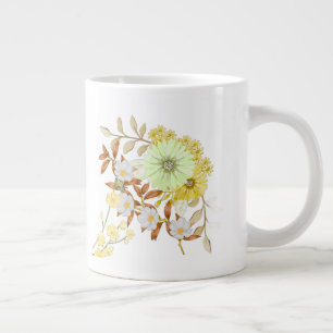 Grande Tasse Conception artistique de coloriage de fleurs Flora