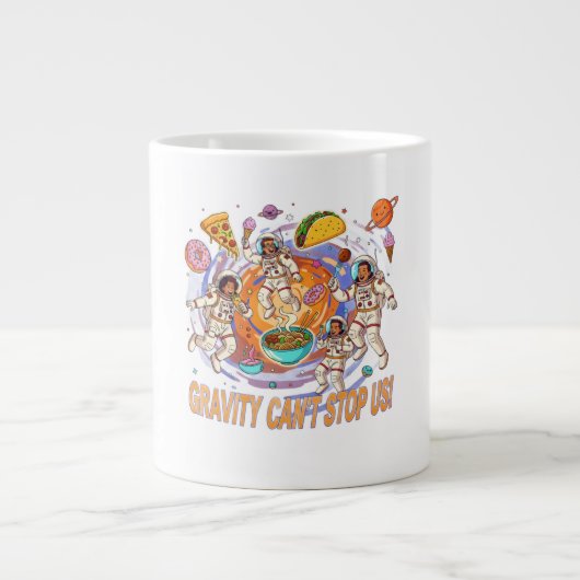 Grande Tasse Conception d'aventure alimentaire spatiale amusant (Devant)