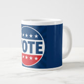Grande Tasse Conception de badge de campagne VOTE Bold (Devant droit)