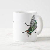 Grande Tasse Conception de broderie de machine de mouche verte (Devant droit)