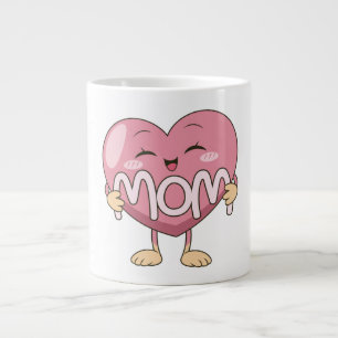 Grande Tasse Conception de câlin de coeur de maman Kawaii