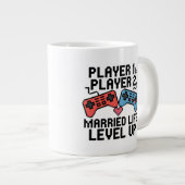 Grande Tasse Conception de couple de jeu Pixel Level Up (Devant droit)