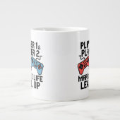 Grande Tasse Conception de couple de jeu Pixel Level Up (Devant)