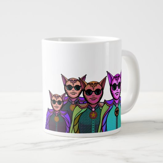 Grande Tasse Conception de créatures félines pour raquette de p (Devant droit)