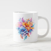 Grande Tasse Conception de fleurs florales aquarelle-24683 (Droite)