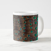 Grande Tasse Conception de fractale de plume de faisan (Devant droit)