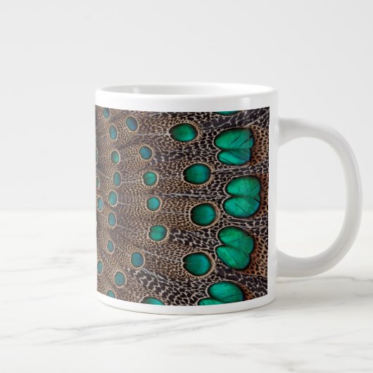 Grande Tasse Conception de fractale de plume de faisan (Droite)