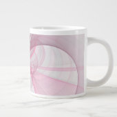 Grande Tasse Conception de fractale grise rose clair abstraite (Droite)