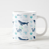 Grande Tasse Conception de l'aquarelle adorable pour la baleine (Droite)