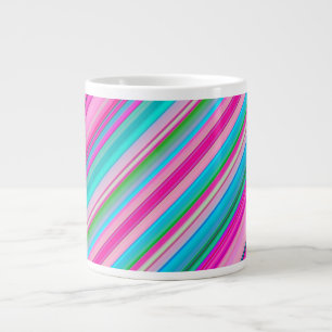 Grande Tasse Conception de motif à rayures arc-en-ciel vibrant