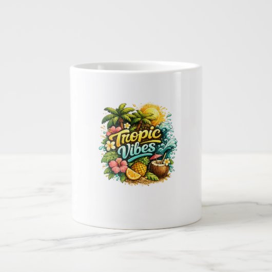 Grande Tasse Conception de paradis tropical Tropic Vibes (Devant)