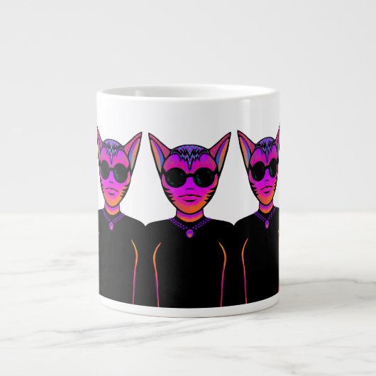 Grande Tasse Conception de personnages félins (Devant)