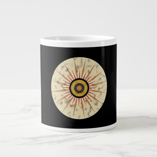 Grande Tasse Conception de soleil levant rétro boho (Devant)