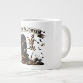 Grande Tasse Conception de squelette dansant Halloween (Devant droit)