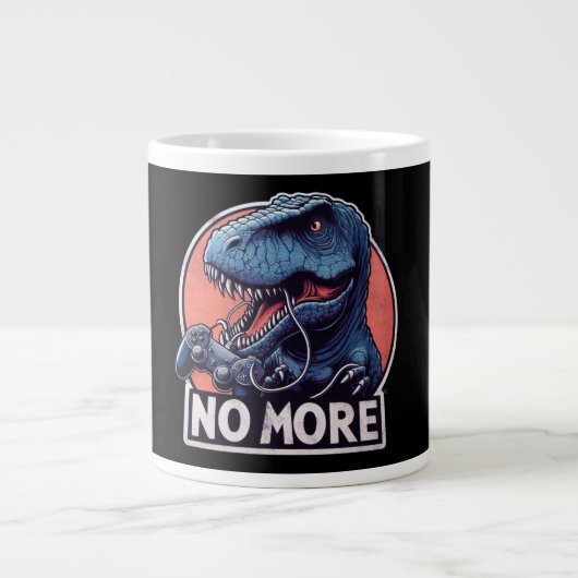 Grande Tasse Conception de T-Rex Gamer No More (Devant)