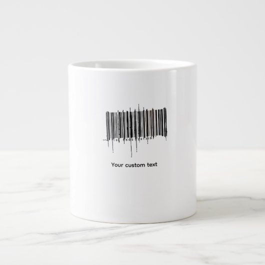 Grande Tasse Conception de texte de code-barres personnalisé (Devant)
