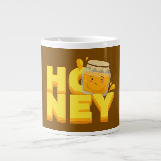 Grande Tasse Conception de texte de miel mignon (Devant)