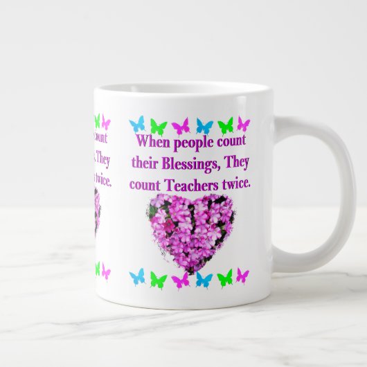 GRANDE TASSE CONCEPTION D'ENSEIGNANT FLORAL JOLIE ROSE (Droite)