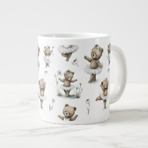 Grande Tasse Conception d'ours ballerine à l'aquarelle mignonne