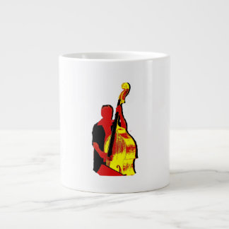 Grande Tasse Conception droite d'image de bassiste rouge et