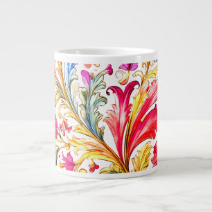 Grande Tasse Conception florentine fantaisie de feuilles à l'aq