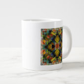 Grande Tasse Conception fractale des plumes de l'inséparable (Devant droit)