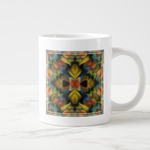 Grande Tasse Conception fractale des plumes de l'inséparable