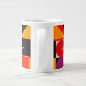 Grande Tasse Conception géométrique, rouge orange violet noir,  (Dos)