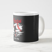 Grande Tasse Conception Graphique de Silhouette de Baseball – F (Devant droit)