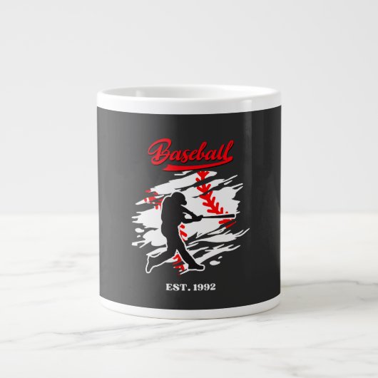 Grande Tasse Conception Graphique de Silhouette de Baseball – F (Devant)