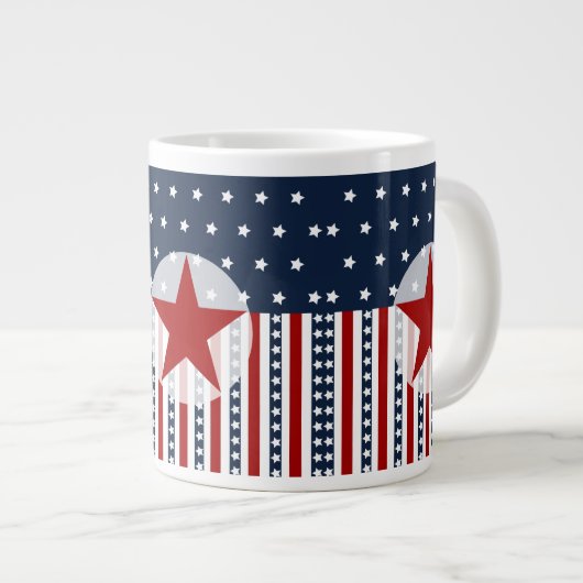 Grande Tasse Conception patriotique de drapeau américain de (Devant droit)