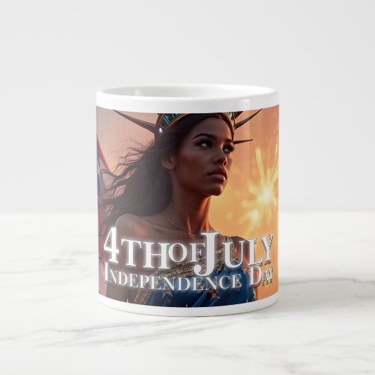 Grande Tasse Conception splendide du 4 juillet - Feux d'artific (Devant)
