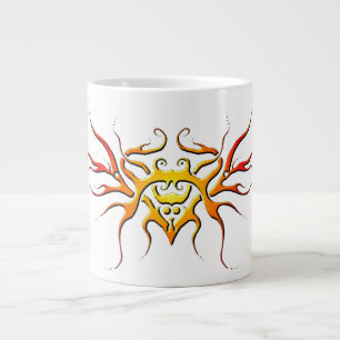 Grande Tasse Conception Tribale de Cœur Ailé - rouge
