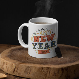 Grande Tasse Conception unique de Nouvel An personnalisée vinta