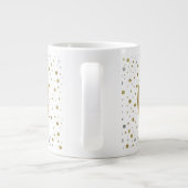 Grande Tasse Confetti d'argenterie en feuilles d'or monogramme (Dos)